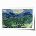 Rolled print of Van Gogh-inspired floral artwork in vibrant colors on canvas.