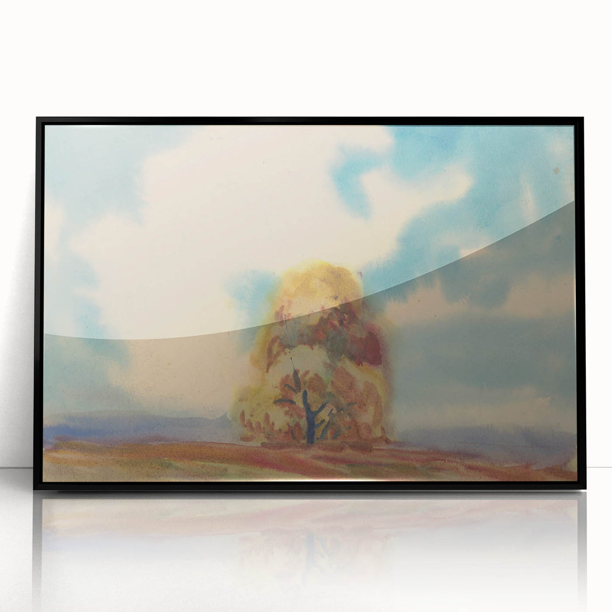 Modern Wall Art – Vibrant Autumn Tree with Minimalist Design