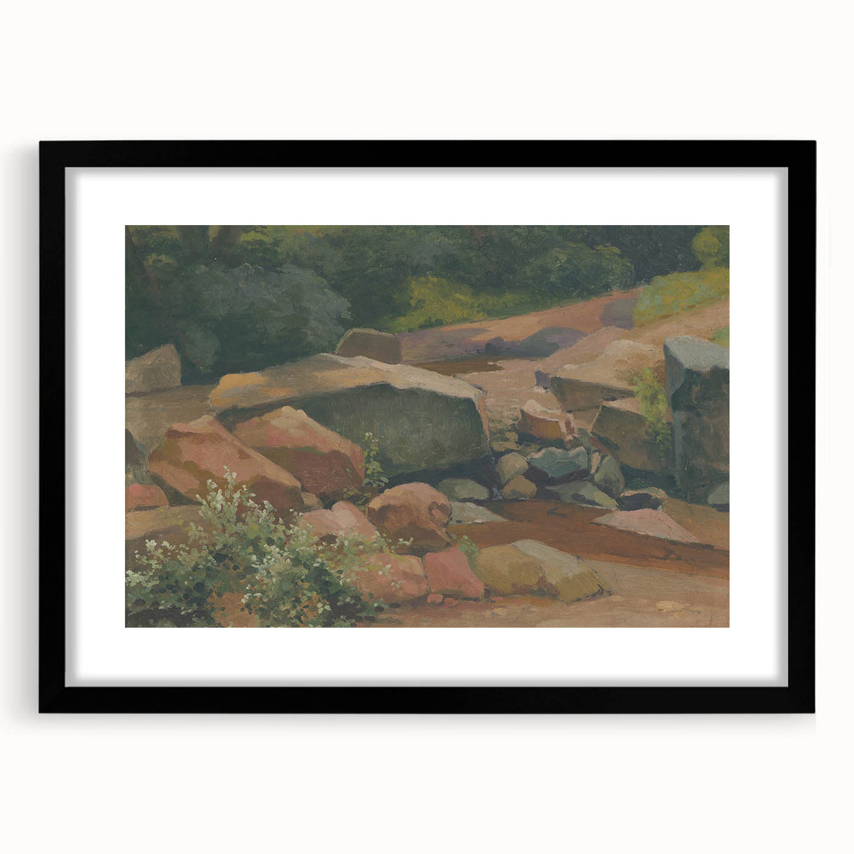 Modern Wall Art – Tranquil Landscape with Rocks and Stream