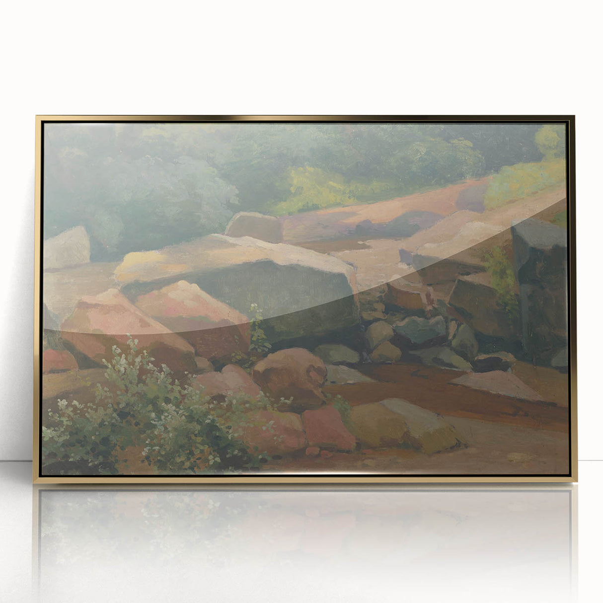Modern Wall Art – Tranquil Landscape with Rocks and Stream