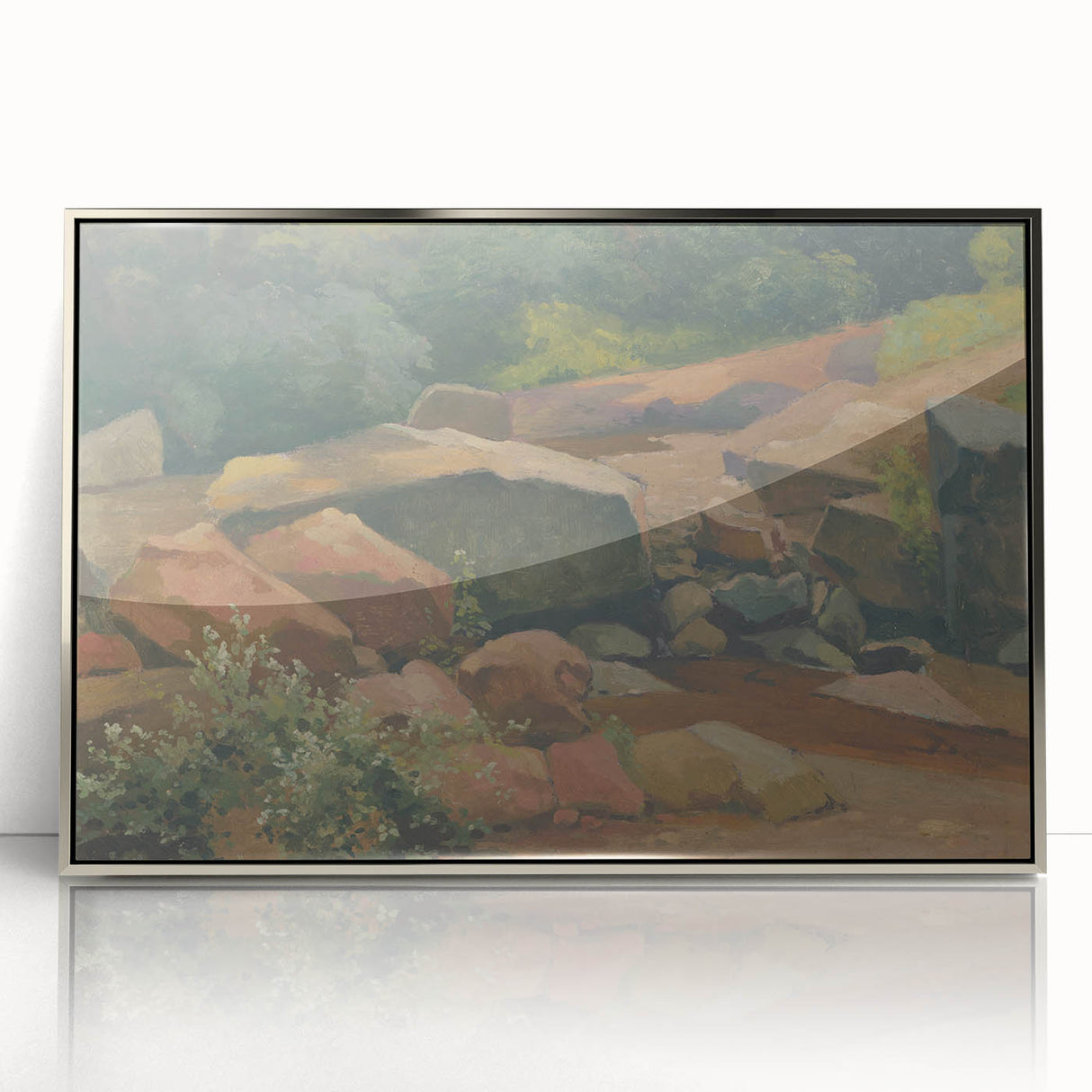 Modern Wall Art – Tranquil Landscape with Rocks and Stream