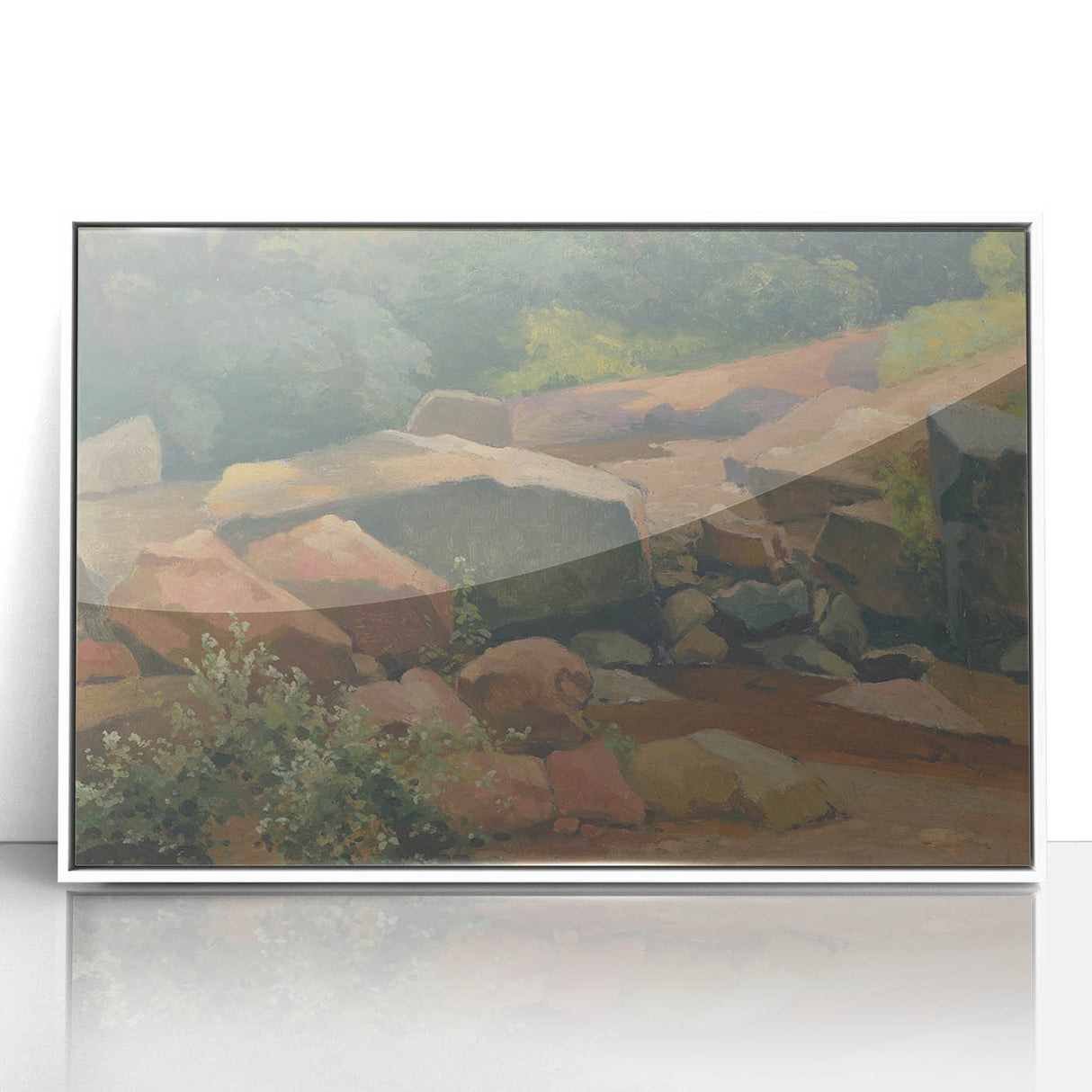 Modern Wall Art – Tranquil Landscape with Rocks and Stream