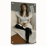 Modern Wall Art: Young Woman in White – Elegant Portrait Masterpiece