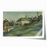 Modern Wall Art – Suburban Landscape with Expressive Brushstrokes