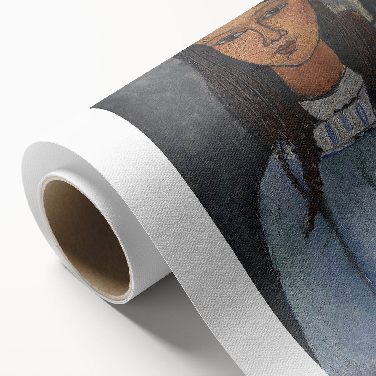Modern Wall Art: Modigliani’s Alice – Abstract Portrait in Cool Tones