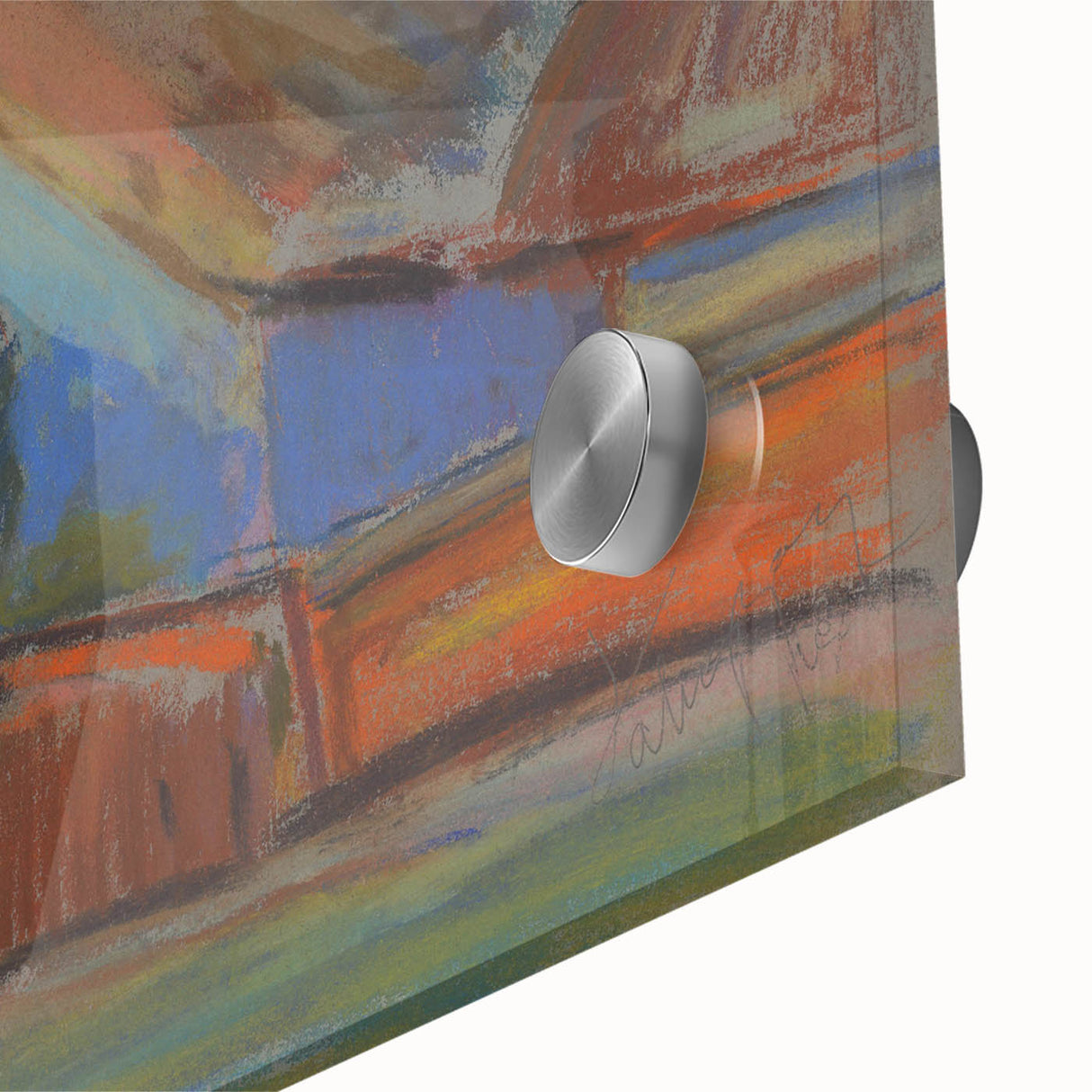 Modern Wall Art – Vibrant Blue Village Cottage