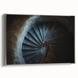 Framed canvas artwork showcasing a stunning landscape scene with a castle set against a serene backdrop, featuring a silver frame that enhances the visual appeal.