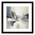 Abstract architecture wall art framed in black with a mat, showcasing geometric shapes and a modern aesthetic, perfect for contemporary home decor.