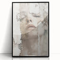Framed abstract figurative wall art in black acrylic, showcasing a modern design with fluid shapes and dynamic lines, ideal for contemporary decor.