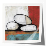 Abstract geometric photo print mockup set showcasing glossy textures and vibrant colors, ideal for modern interior decor and artistic displays.