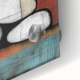 Close-up of an abstract geometric acrylic glass design showcasing vibrant colors and intricate patterns, ideal for modern home decor or art enthusiasts.