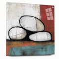 Abstract geometric acrylic glass artwork displayed from a side view, showcasing vibrant colors and intricate pin details, ideal for modern decor.