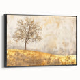 Framed abstract landscape wall art showcasing a black and white design, set against a sleek black frame, ideal for modern home decor enhancement.