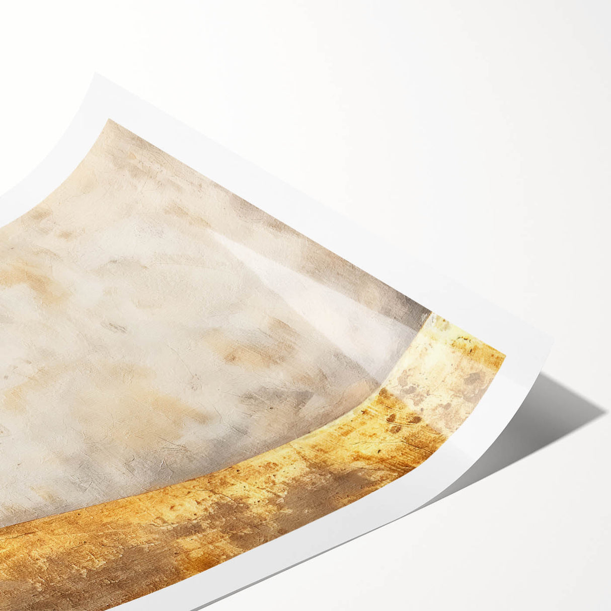 Abstract landscape wall art print showcasing vibrant colors in a serene composition, rolled and ready for display, enhancing any modern decor with its artistic flair.