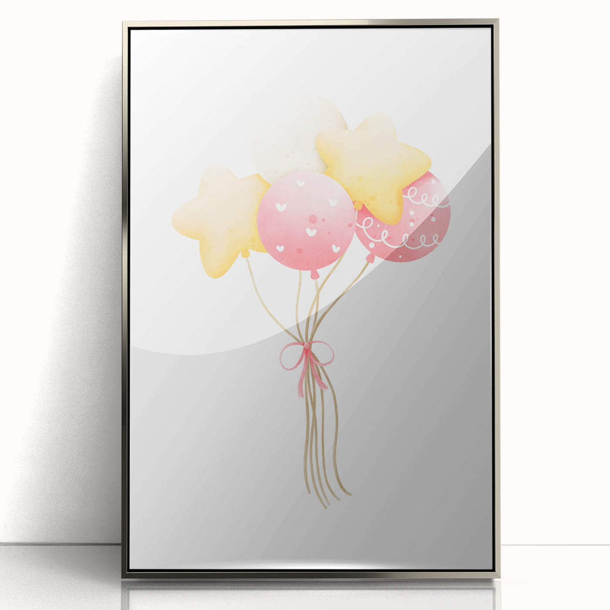 Children’s Wall Decor - Star and Heart Balloons Kids Room Art