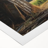 Rolled canvas showcasing a vibrant landscape barn design, featuring rich colors and detailed textures, securely packaged in a protective cardboard tube. Perfect for home decor accentuating rustic charm and artistry.