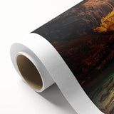 Stunning rolled canvas artwork depicting vibrant canyons in a landscape design, showcasing rich colors and intricate details, ideal for home decor.