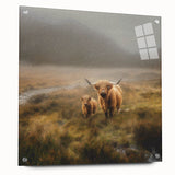 Landscape wall art depicting a serene countryside scene, framed with acrylic glass and displayed from a side view, showcasing its vibrant colors and fine details. Perfect for home decor, this piece adds a touch of nature to any room.