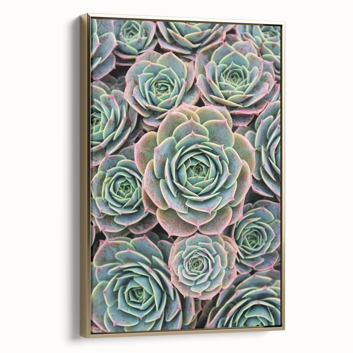 Framed canvas featuring a close-up floral design in muted gold and black tones, suitable as wall art for bedroom.