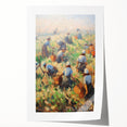 Extra large rolled canvas print featuring an impressionistic floral design in vibrant colors, ideal for dining room wall art.
