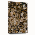 Large abstract wall art on acrylic glass depicting fall scenes in muted earth tones, ideal for bedroom or dining room decor.