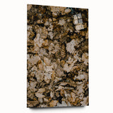Large abstract wall art on acrylic glass showcasing swirling autumn hues, ideal for bedroom or dining room decor.