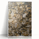 Art deco poster featuring a fall landscape in muted oranges and browns on framed acrylic, ideal for nursery wall art.
