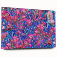 Acrylic print of a Van Gogh-inspired abstract painting in vibrant blue and yellow tones.