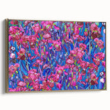 Vintage poster art of a landscape painting on framed canvas, featuring muted earth tones, ideal for bedroom wall decor.