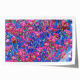 Vincent van Gogh-inspired floral print on rolled canvas, featuring vibrant blues and yellows, ideal for art wall dining room.