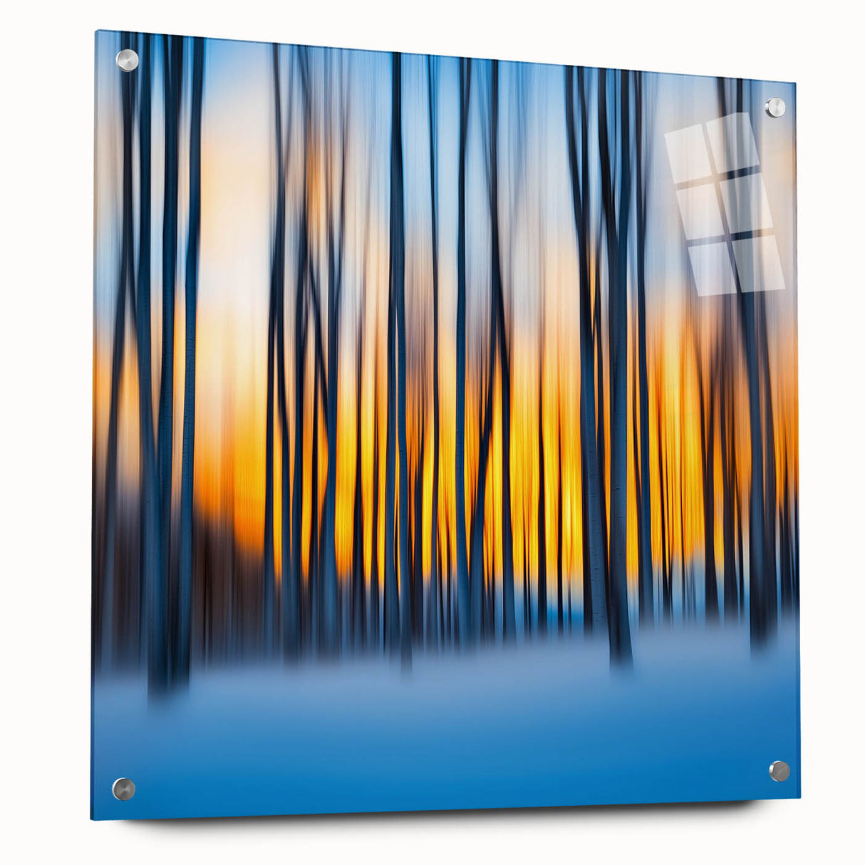Blazing Winter Woods – Dynamic Abstract Forest Wall Art