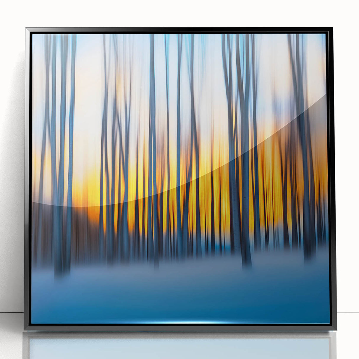 Blazing Winter Woods – Dynamic Abstract Forest Wall Art