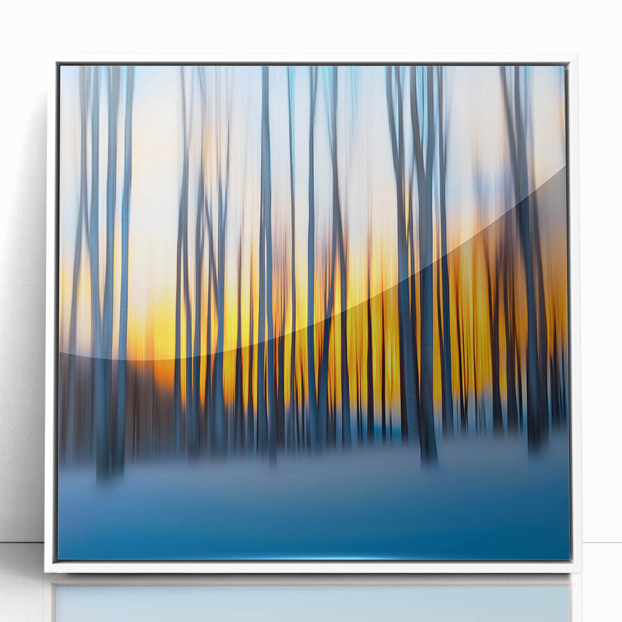 Blazing Winter Woods – Dynamic Abstract Forest Wall Art