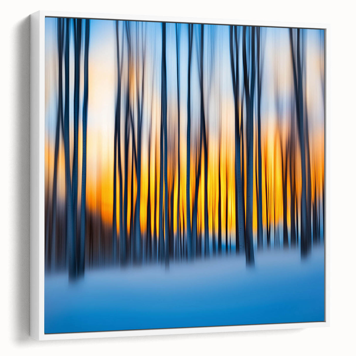Blazing Winter Woods – Dynamic Abstract Forest Wall Art