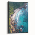 Framed canvas artwork depicting dramatic cliffs and landscapes, showcasing earthy tones and dynamic textures. Ideal for adding natural beauty to home decor.