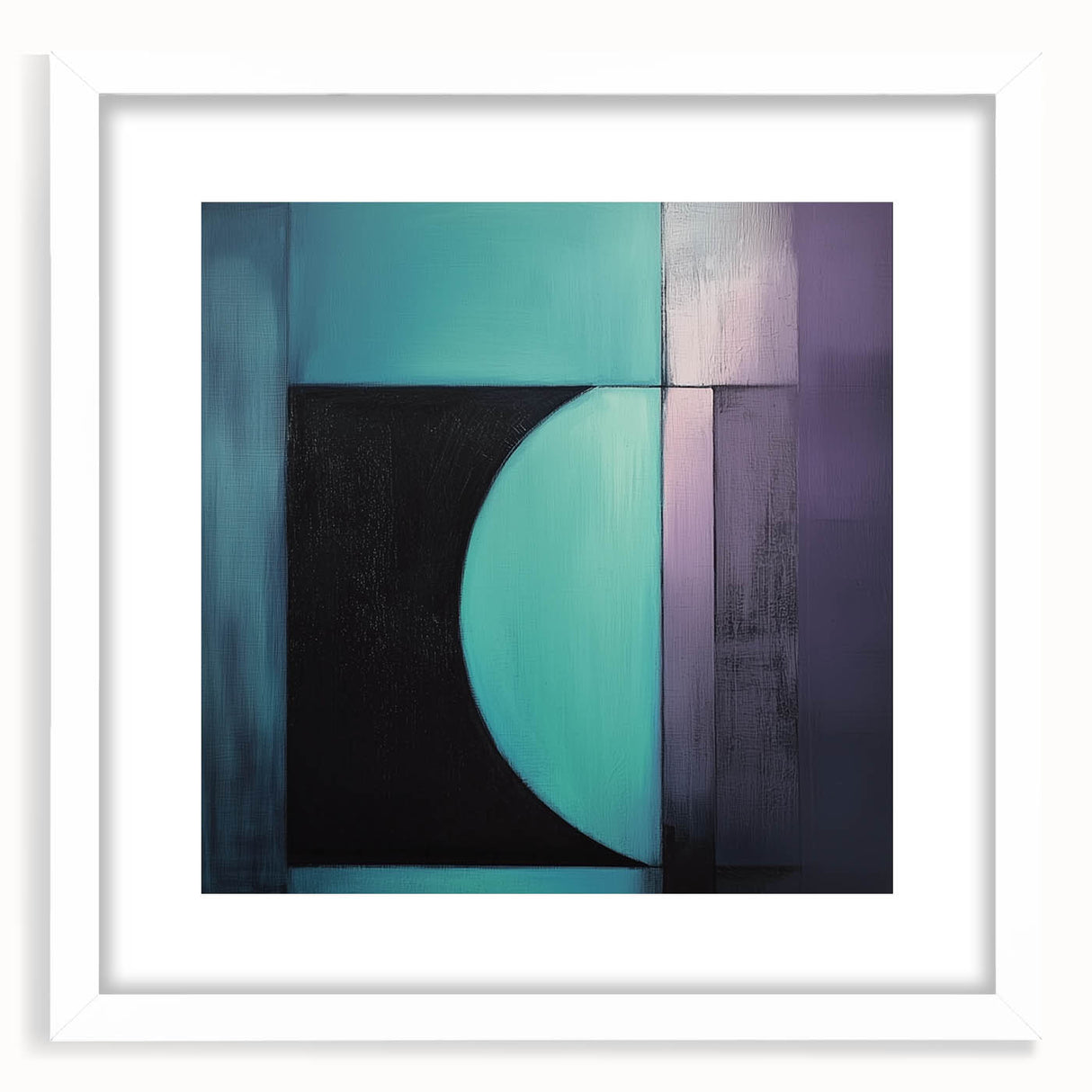 Modern Geometric Bedroom Wall Art – Black and Teal Canvas