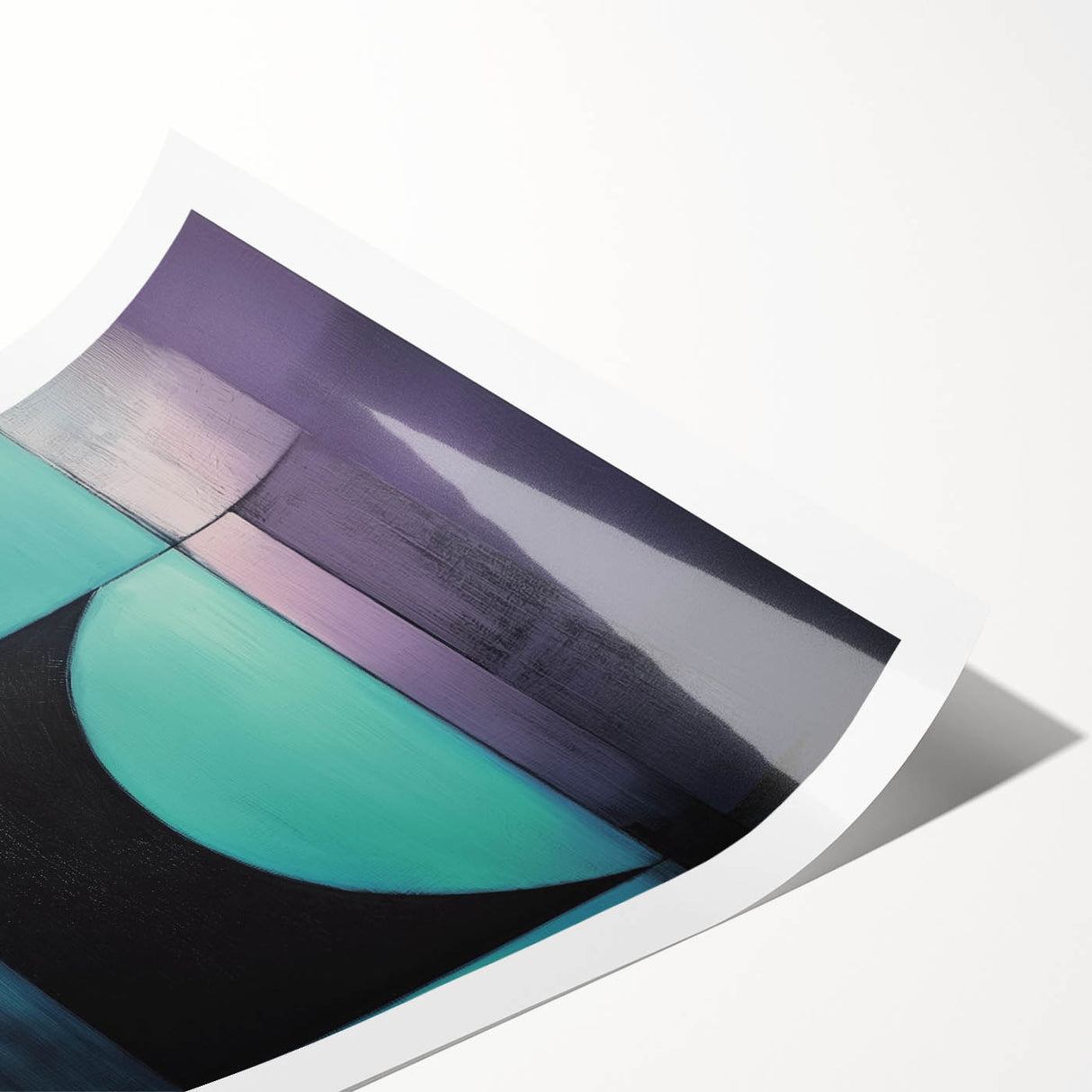 Modern Geometric Bedroom Wall Art – Black and Teal Canvas