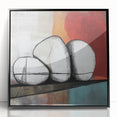 Framed abstract geometric acrylic art piece in black, showcasing intricate patterns and textures for modern home decor, enhancing contemporary interior spaces.