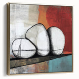 Abstract geometric framed canvas art in silver and gold tones, showcasing intricate patterns and textures, perfect for modern interior decor. This stylish piece adds a sophisticated touch to any room, enhancing visual interest with its dynamic design.