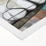 Abstract geometric rolled canvas artwork showcasing vibrant colors and intricate patterns, packaged securely in a protective cardboard tube for easy storage and display.