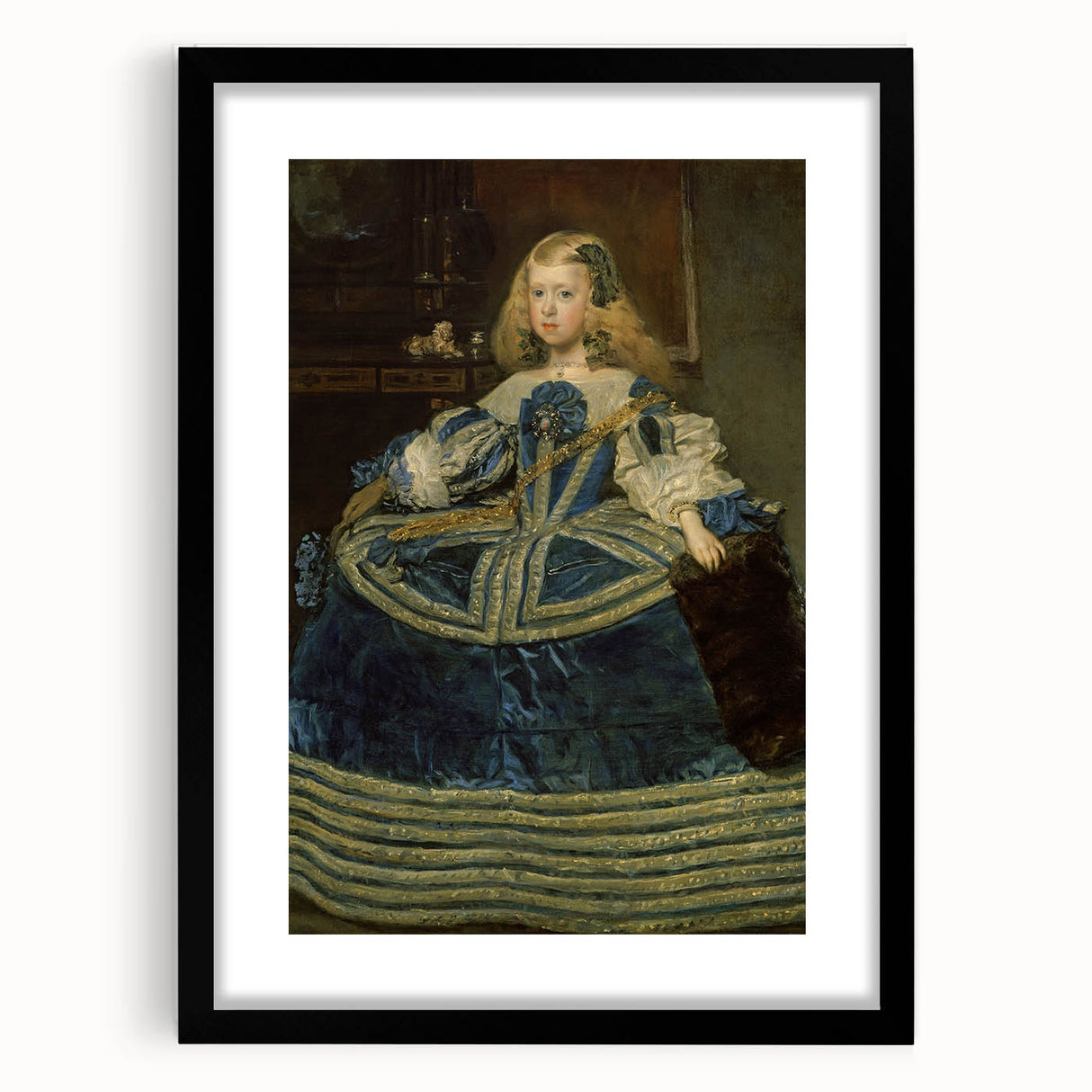 Classic Rococo Art Print - Baroque Period Portrait in Blue Tones