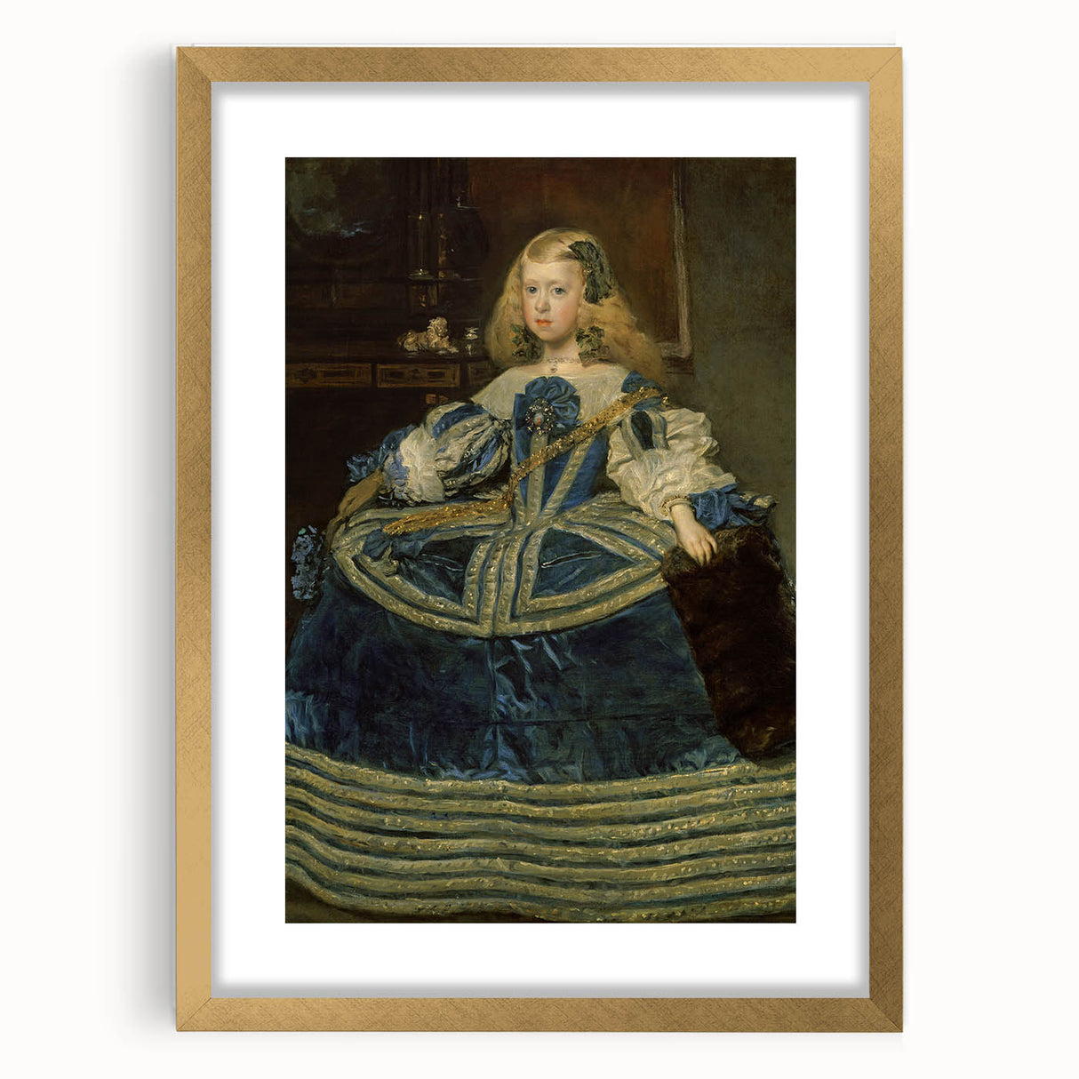 Classic Rococo Art Print - Baroque Period Portrait in Blue Tones