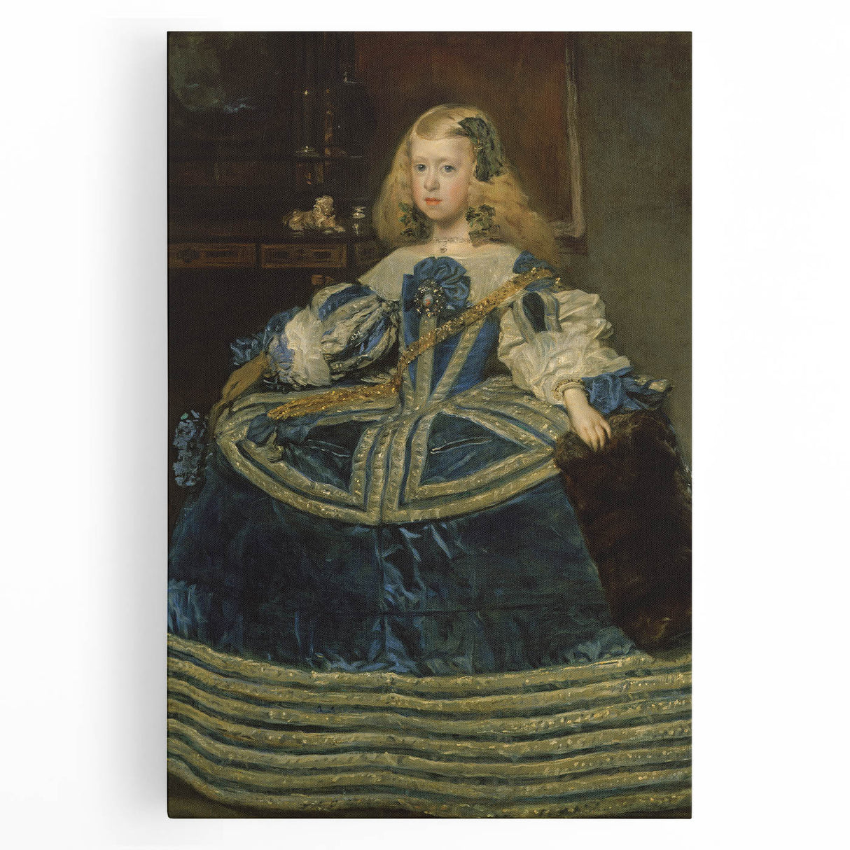 Classic Rococo Art Print - Baroque Period Portrait in Blue Tones