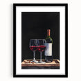 Extra large abstract art print featuring vibrant, colorful textures on a framed black mat, ideal for living room decor.