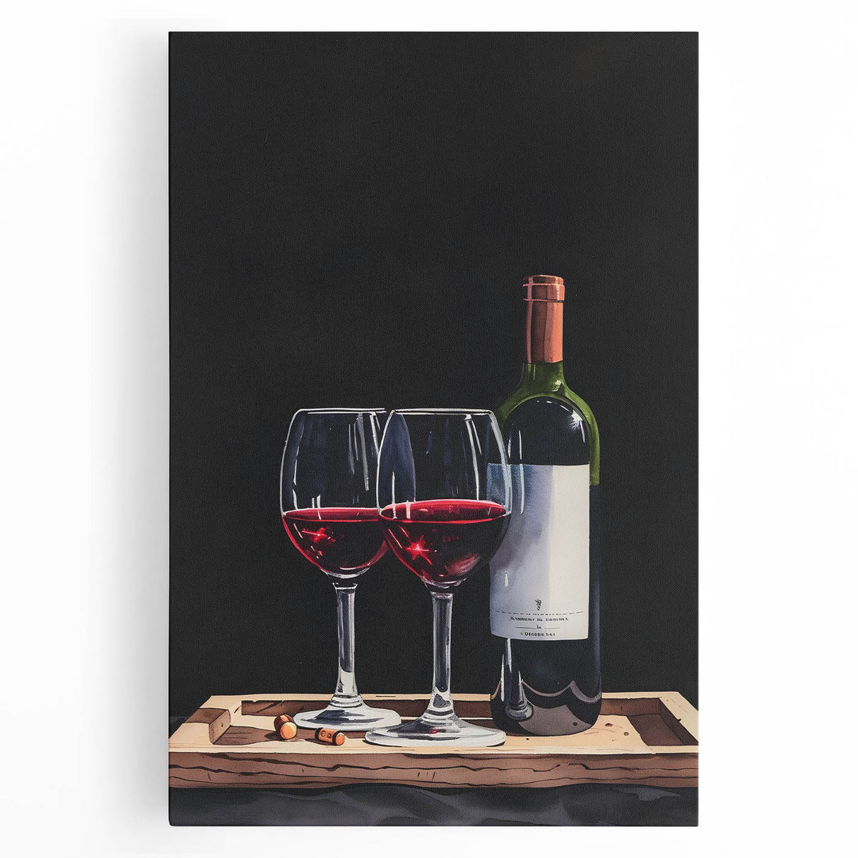 Black and white stretched canvas featuring assorted kitchen utensils, ideal for kitchen wall art.