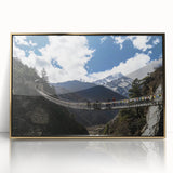 Framed acrylic artwork showcasing a stunning landscape bridge in golden hues, designed to elevate modern home decor with its elegant aesthetics and vibrant colors.