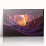 Framed acrylic artwork showcasing a stunning landscape of canyons, featuring rich earth tones and intricate details, perfect for modern home decor.