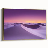 Framed canvas art depicting a serene desert landscape with golden tones, showcasing intricate details and textures, perfect for modern home decor.