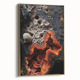 Framed canvas landscape painting featuring a vintage-style black and gold design, ideal for bedroom wall art.