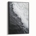 Black and white framed canvas depicting a detailed landscape, ideal for bedroom wall art.